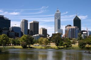 Die Stadt Perth in Australien